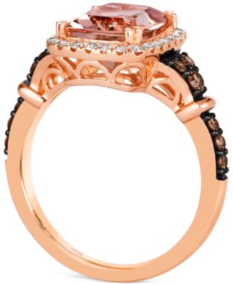 Le Vian Peach Morganite 2 1 4 Ct T W Diamond 3 8 Ct T W Halo   23666007 Fpx.tif