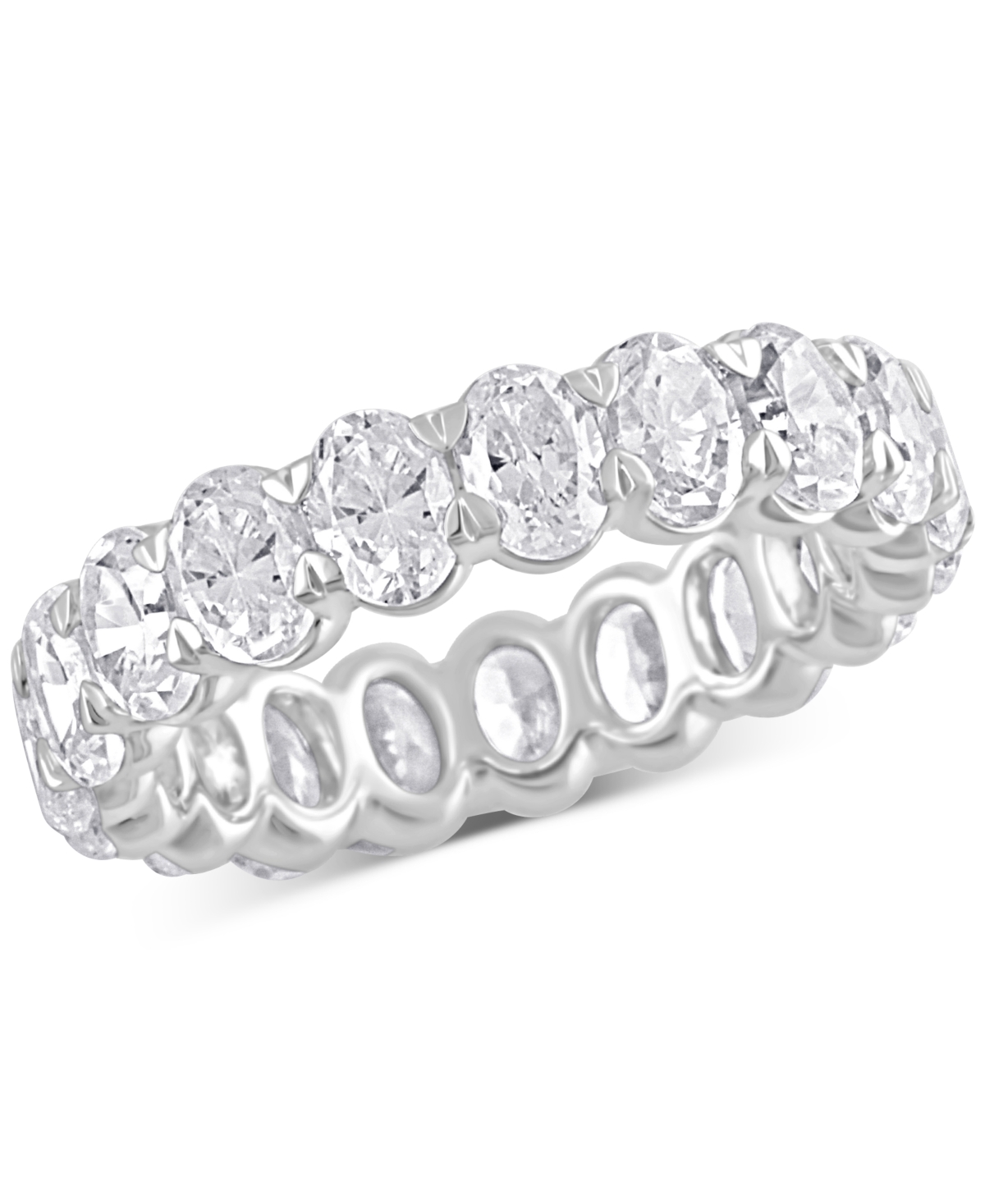 Badgley Mischka Certified Lab Grown Diamond Oval-cut Eternity Band (4 Ct. T.w.) In 14k Gold In White Gold