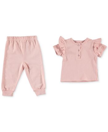 Chickpea Baby Girls Henley Top and Joggers, 2 Piece Set - Macy's