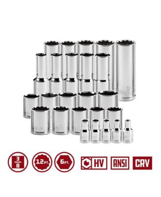 54 Piece Pro Tech 3/8 in. Dr. SAE &amp; Metric Socket Set
