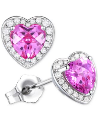 3-Pc. Set Garnet: (4 ct. t.w.) & Lab-Grown White Sapphire (3/4 ct. t.w.)Amethyst (3-1/3 ct. t.w.) Heart Pendant Necklace, Ring, & Stud Earrings in Sterling Silver (Also in Additional Gemstones)