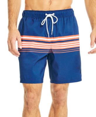 Nautica - Men's Drawstring Variegated Stripe 6" Swim Trunks