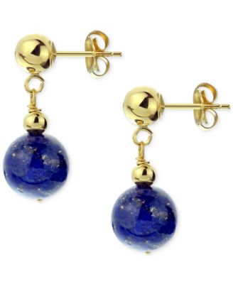 2-Pc. Set Jade Bead Bracelet & Matching Drop Earrings in 14k Gold (Also in Onyx, Tiger Eye, Turquoise, Lapis Lazuli, & Rose Quartz)