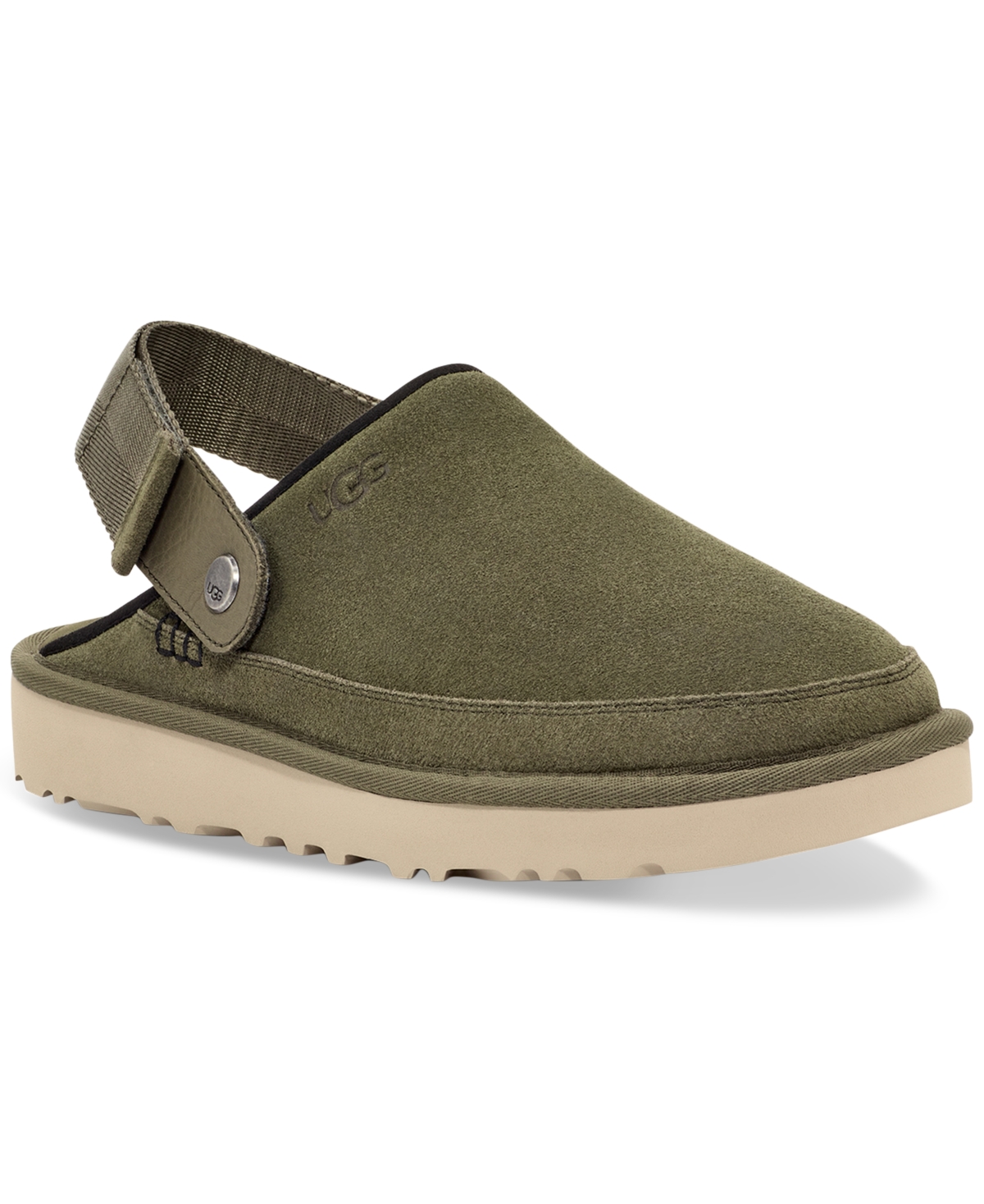 Shop Ugg Men's Goldencoast Suede Heel Strap Clog In Moss Green