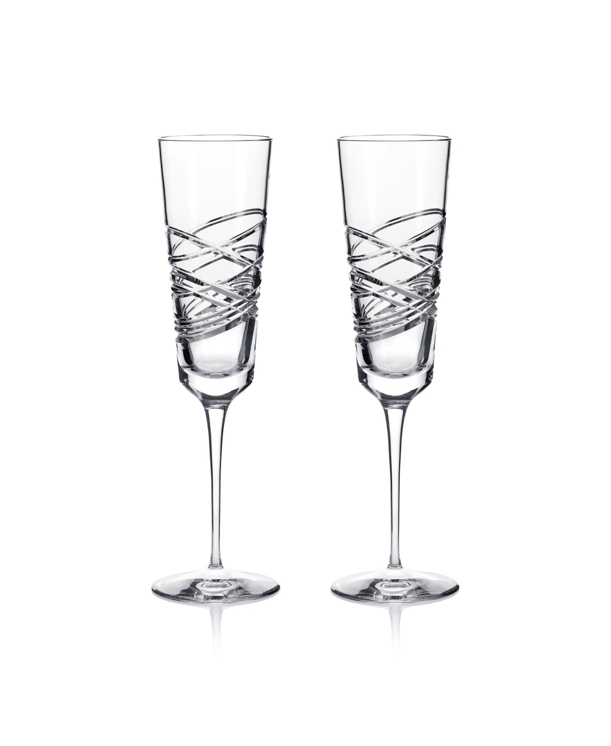 Waterford Aran Flute Glasses, Set Of 2 In Clear