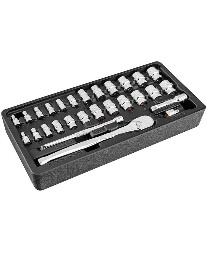 Powerbuilt 28 Piece 1/4 Inch & 3/8 Inch Drive Zeon Socket Set Macy's