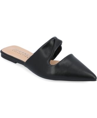 Journee Collection - Collection Women's Enniss Twist Cutout Pointed Toe Mules