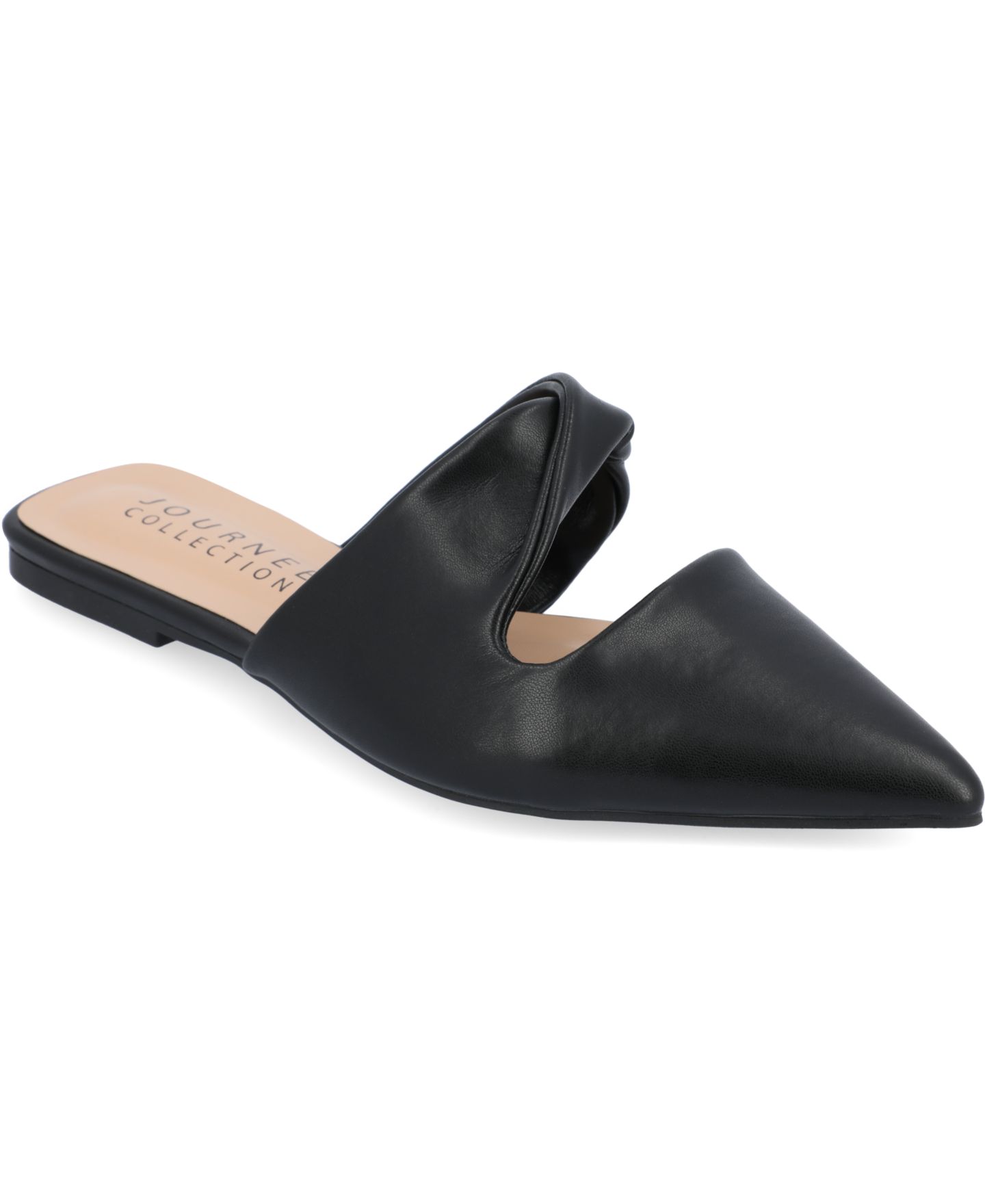 Женские сабо Journee Collection Enniss Twist Cutout Pointed Toe Mules, цвет: Чёрный — фото 1