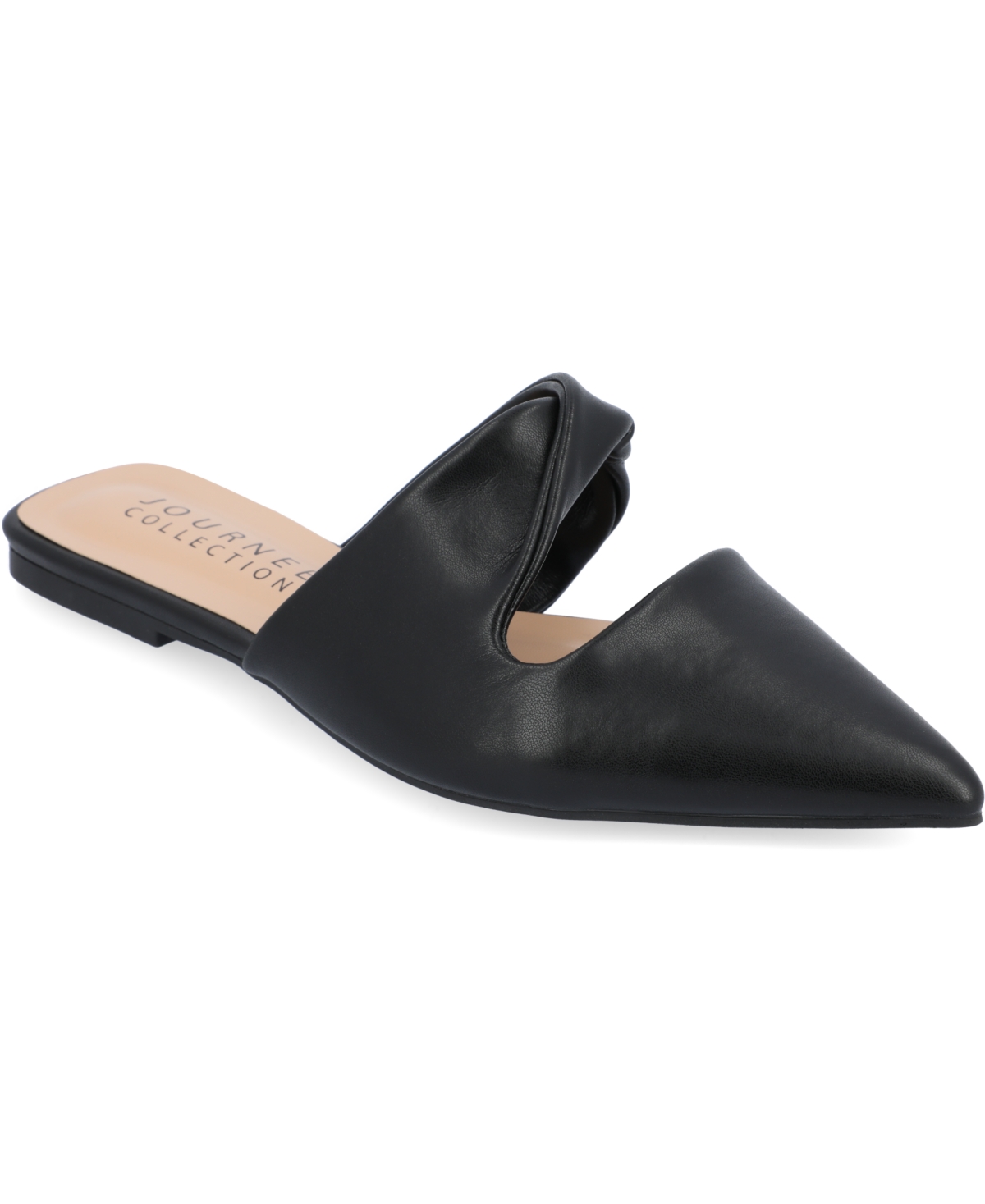 Shop Journee Collection Women's Enniss Twist Cutout Pointed Toe Mules In Black