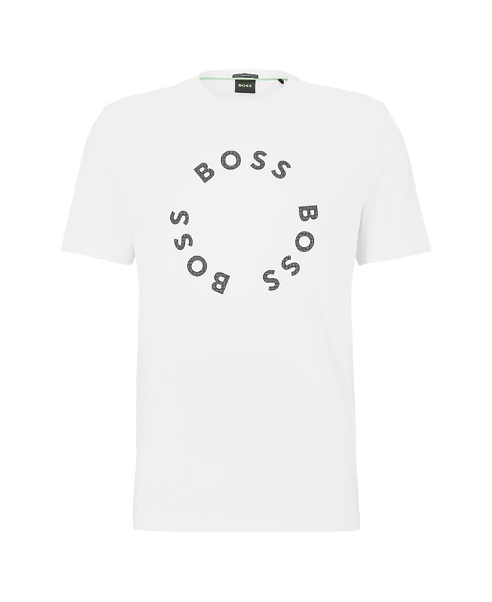 Hugo Boss BOSS Men's StretchCotton Circle Logo Prints Tshirt Macy's