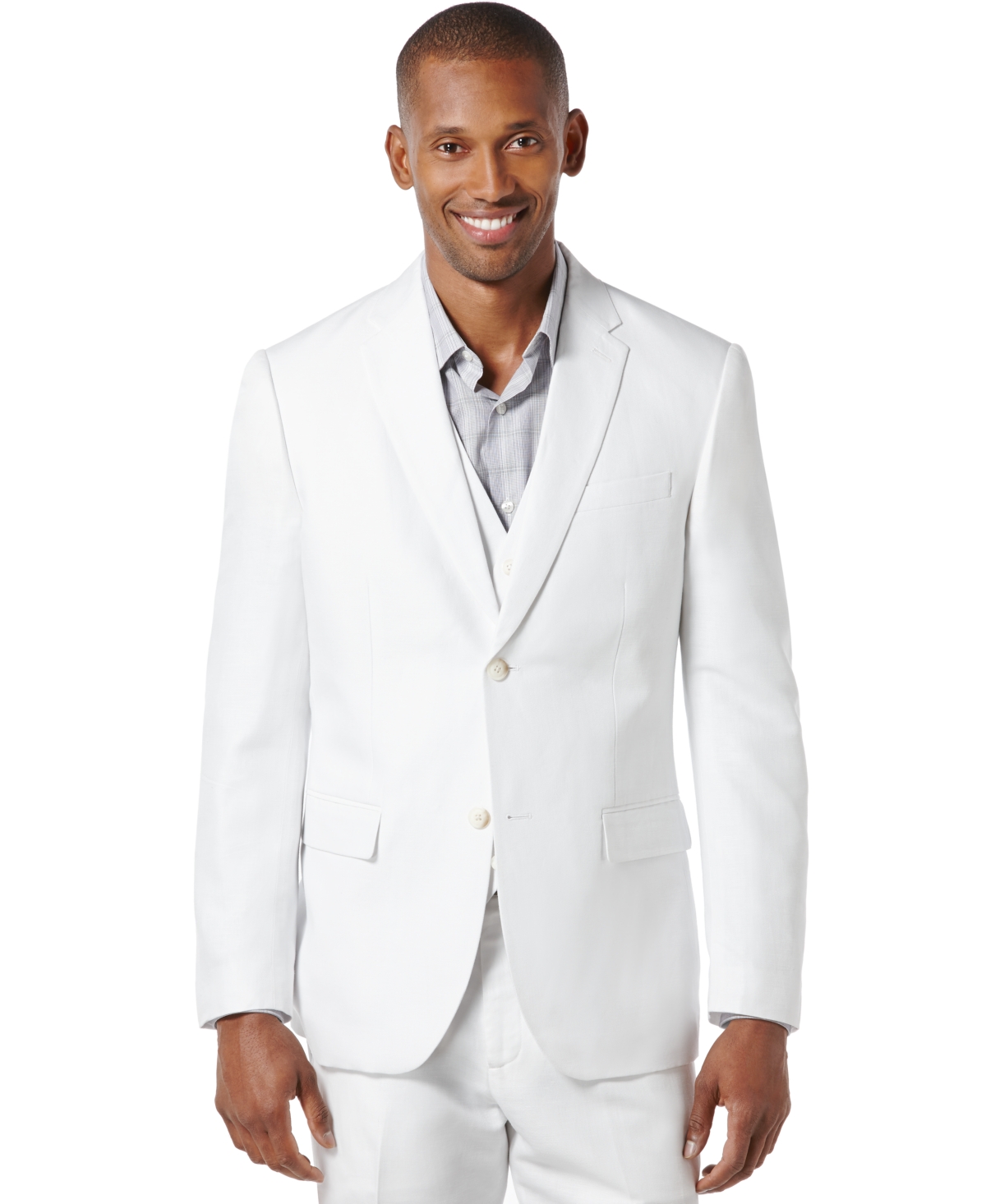 Men's Linen Suit Jacket - Bright White