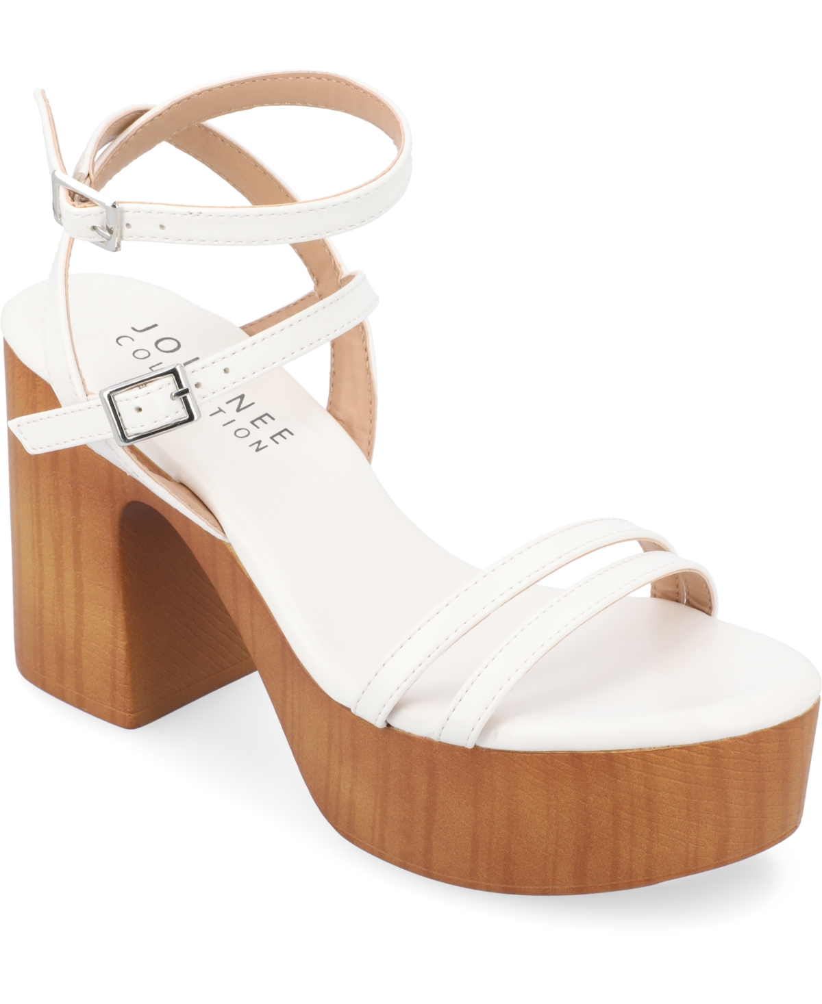 Journee Collection Women's Emerynn Platform Sandals In White