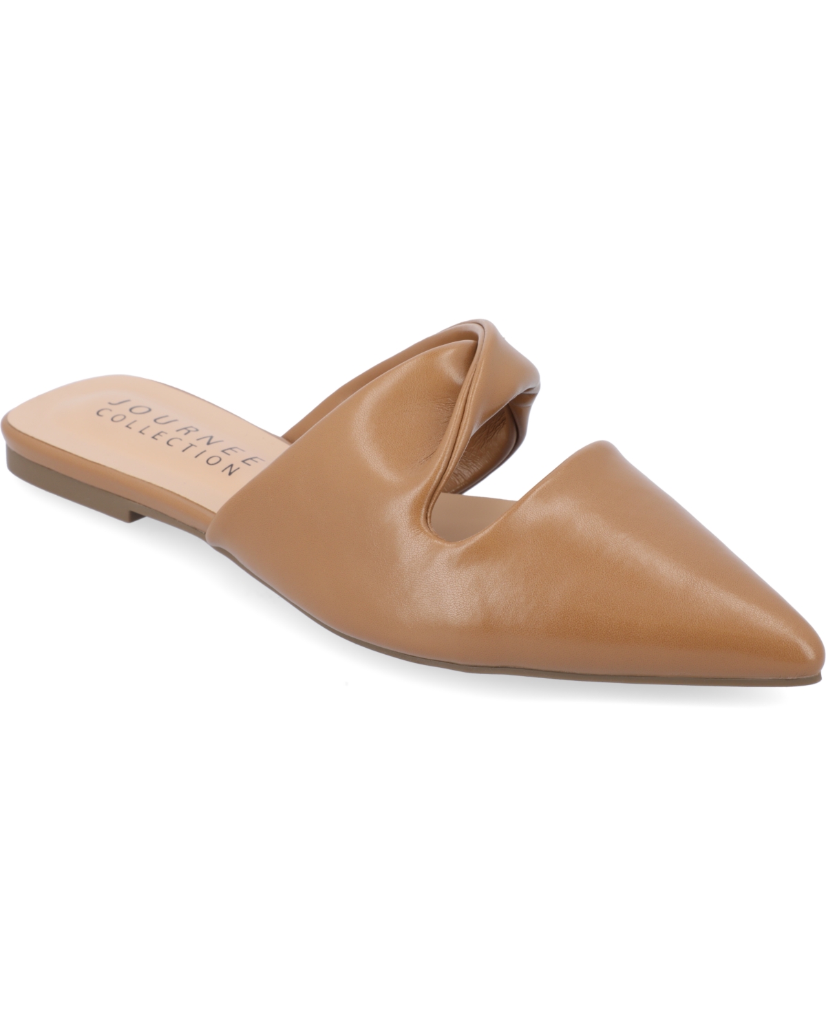 Shop Journee Collection Women's Enniss Twist Pointed Toe Flats In Brown