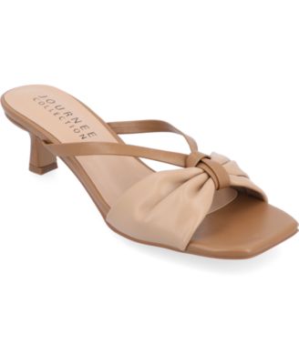 Journee Collection - Collection Women's Starling Two Tone Kitten Heel Dress Sandals
