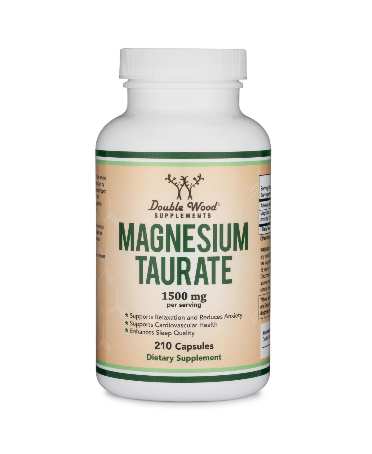 Magnesium Taurate - 210 capsules, 1500 mg servings