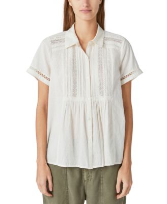 Lucky Brand - Women's Cotton Lace Button-Up Shirt