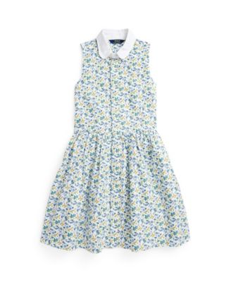 폴로 랄프로렌 Polo Ralph Lauren Big Girls Floral Cotton Oxford Shirt Dress,Harper Ditsy