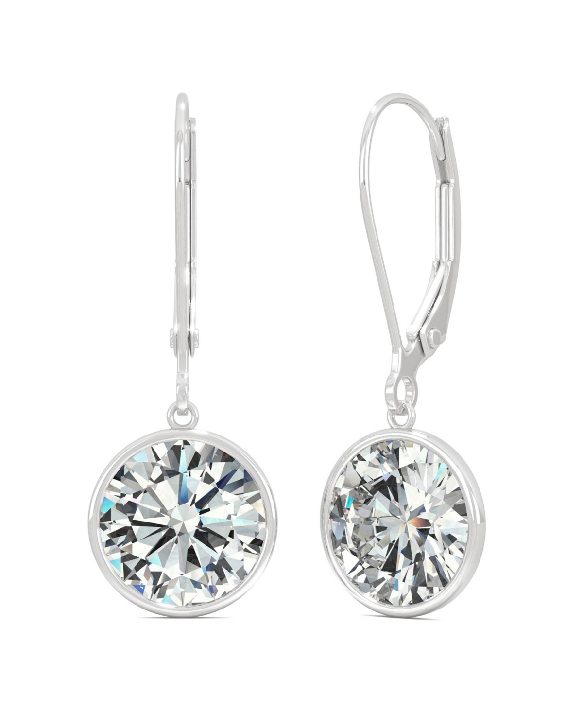 Shop Charles & Colvard Moissanite Drop Earrings (3 3/4 Ct. T.w. Diamond Equivalent) In 14k White Gold