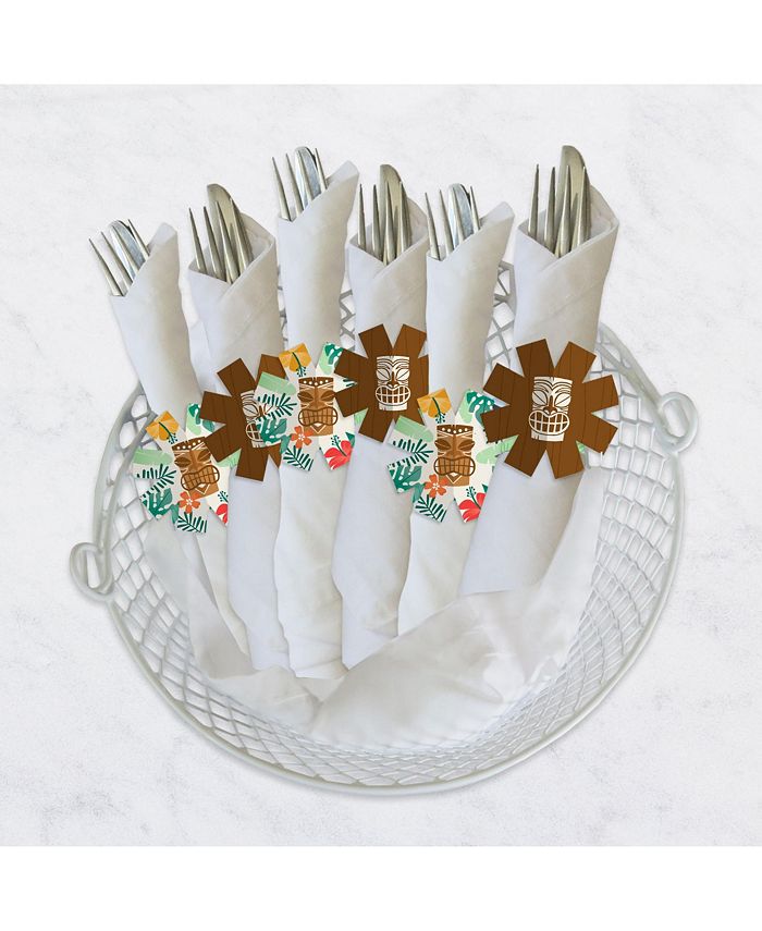 Big Dot of Happiness Tropical Luau Hawaiian Beach Party Paper Napkin