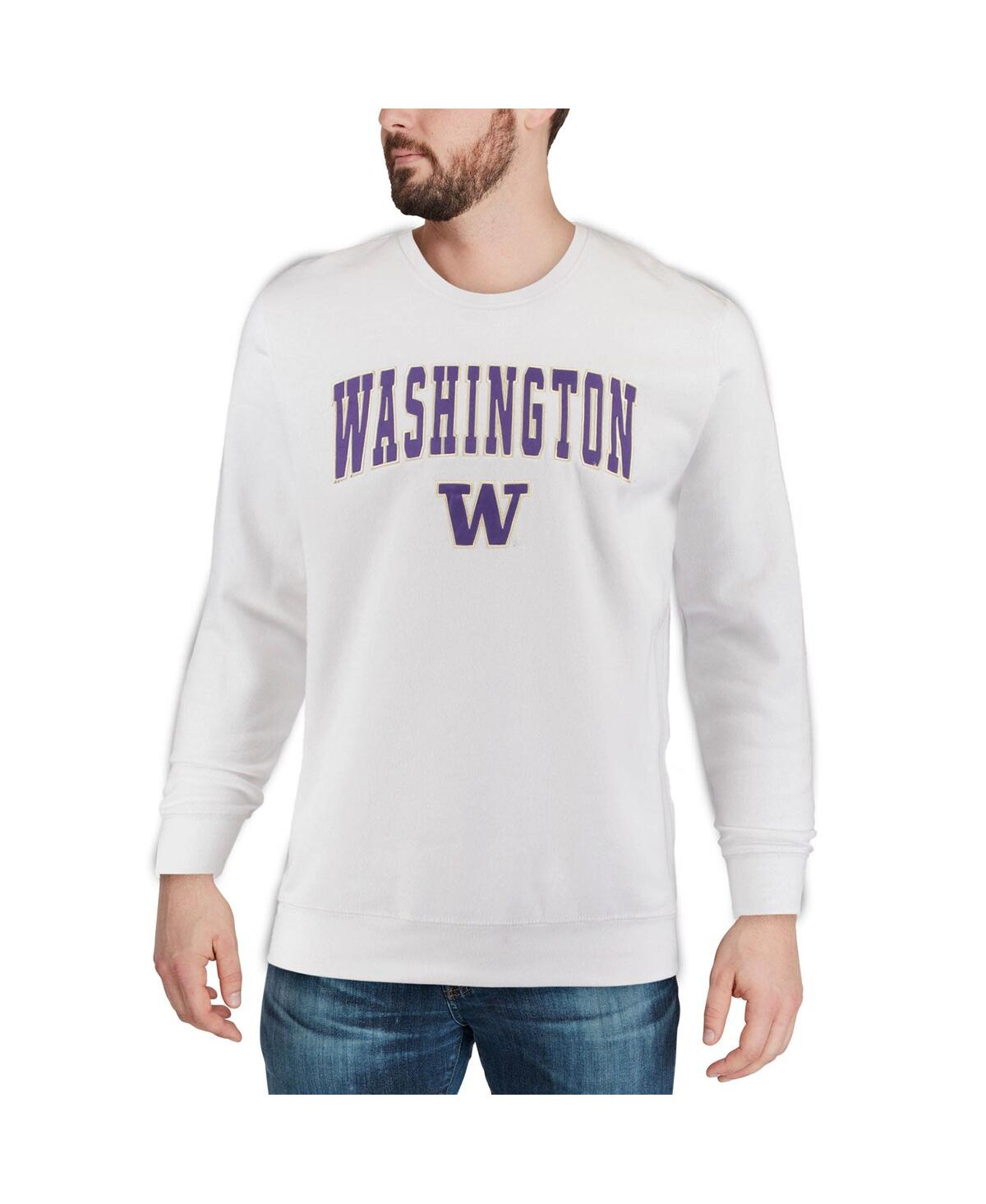 Colosseum Men's Washington Huskies Arch & Logo Crew Neck Sweatshirt In Heather Gray