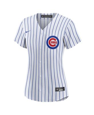 Women's Dansby Swanson White, Royal Chicago Cubs Home Replica Player Jersey