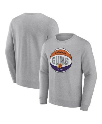Men's Heathered Gray Phoenix Suns True Classics Vint Pullover Sweatshirt