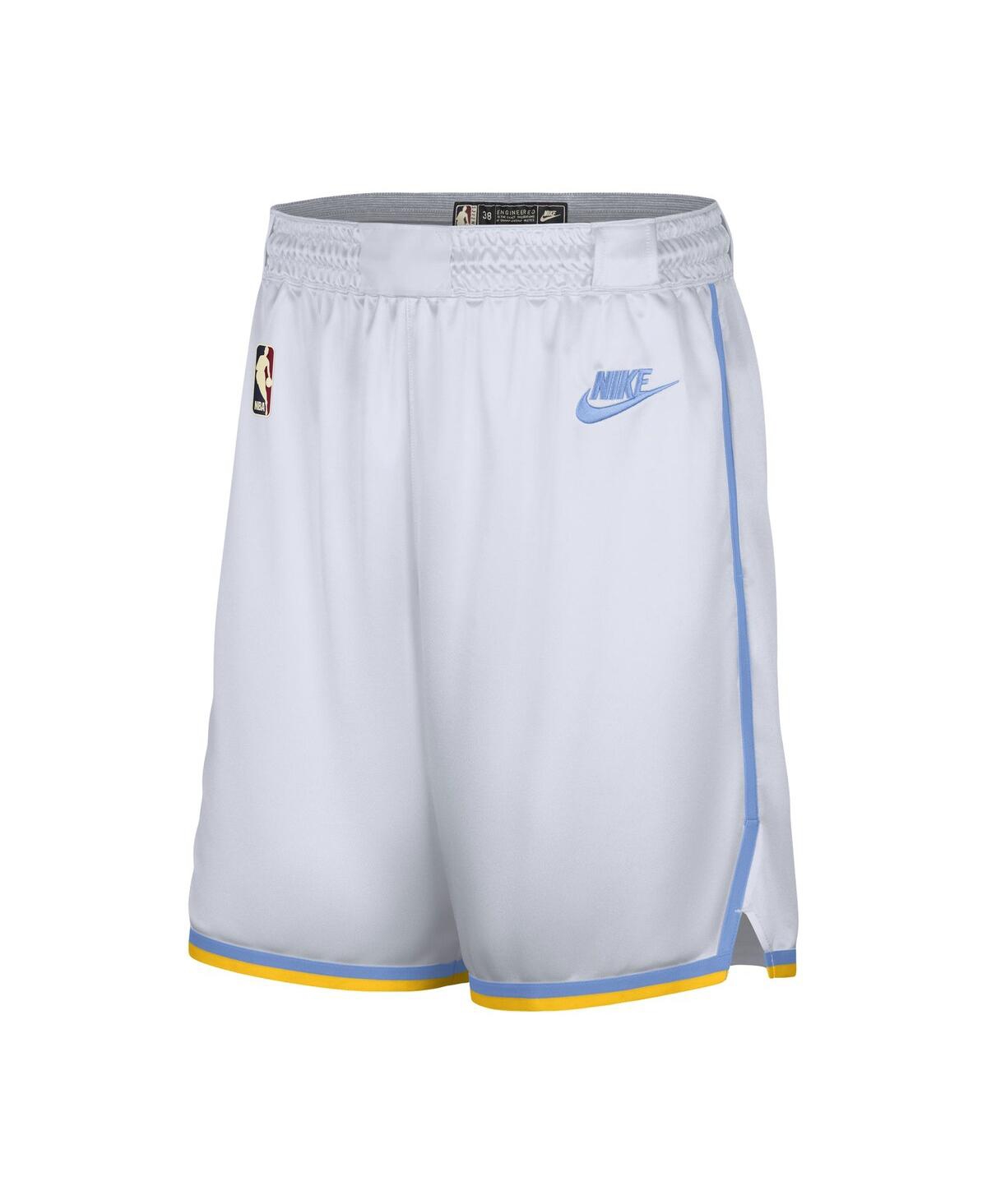 Shop Nike Men's  White Los Angeles Lakers 2022/23 Classic Edition Swingman Performance Shorts