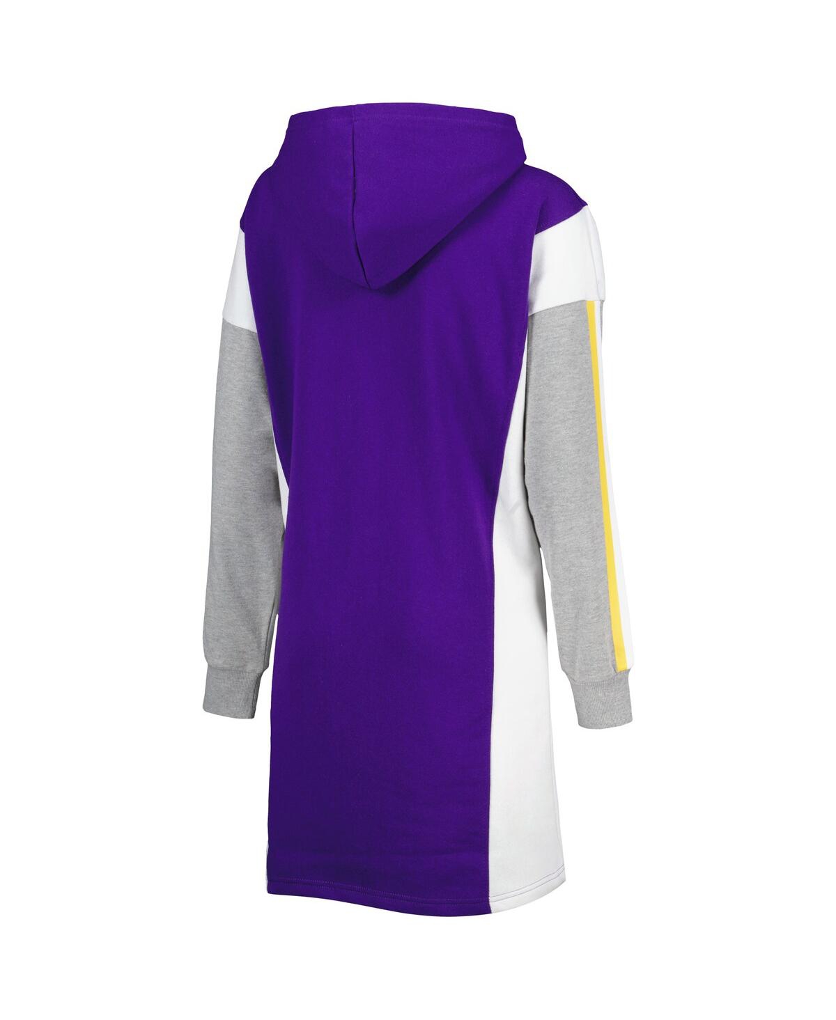Shop G-iii 4her By Carl Banks Women's  Purple, White Los Angeles Lakers Bootleg Long Sleeve Hoodie T-shirt In Purple,white