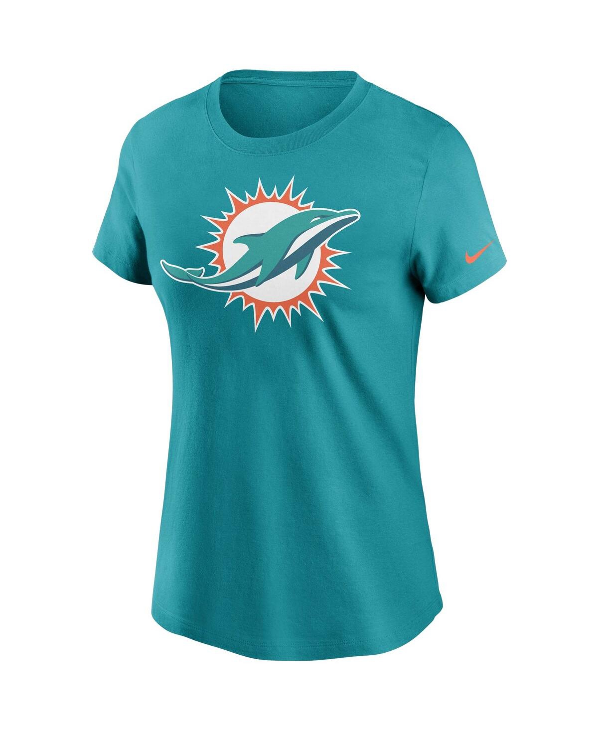 Nike Women's Aqua Miami Dolphins Primary Logo T-shirt In Aqua