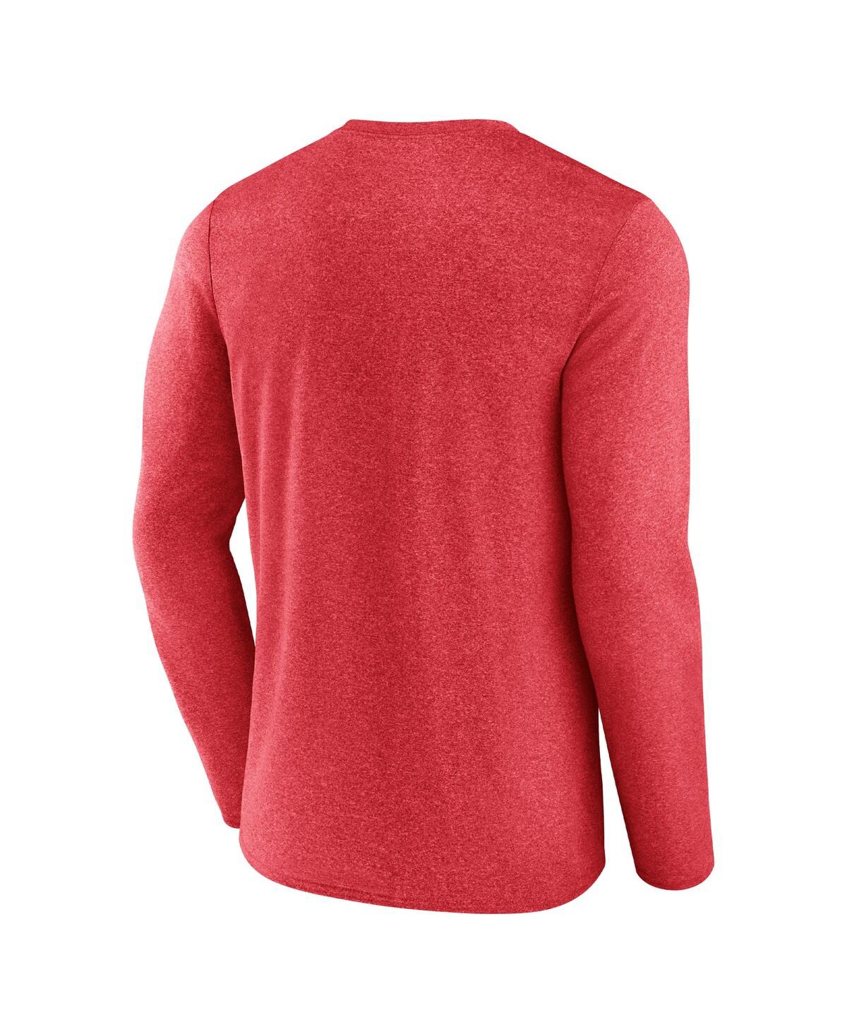 Shop Fanatics Men's  Heathered Red Atlanta Hawks Where Legends Play Iconic Practice Long Sleeve T-shirt
