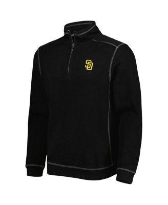 Men's Black San Diego Padres Tobago Bay Tri-Blend Quarter-Zip Sweatshirt
