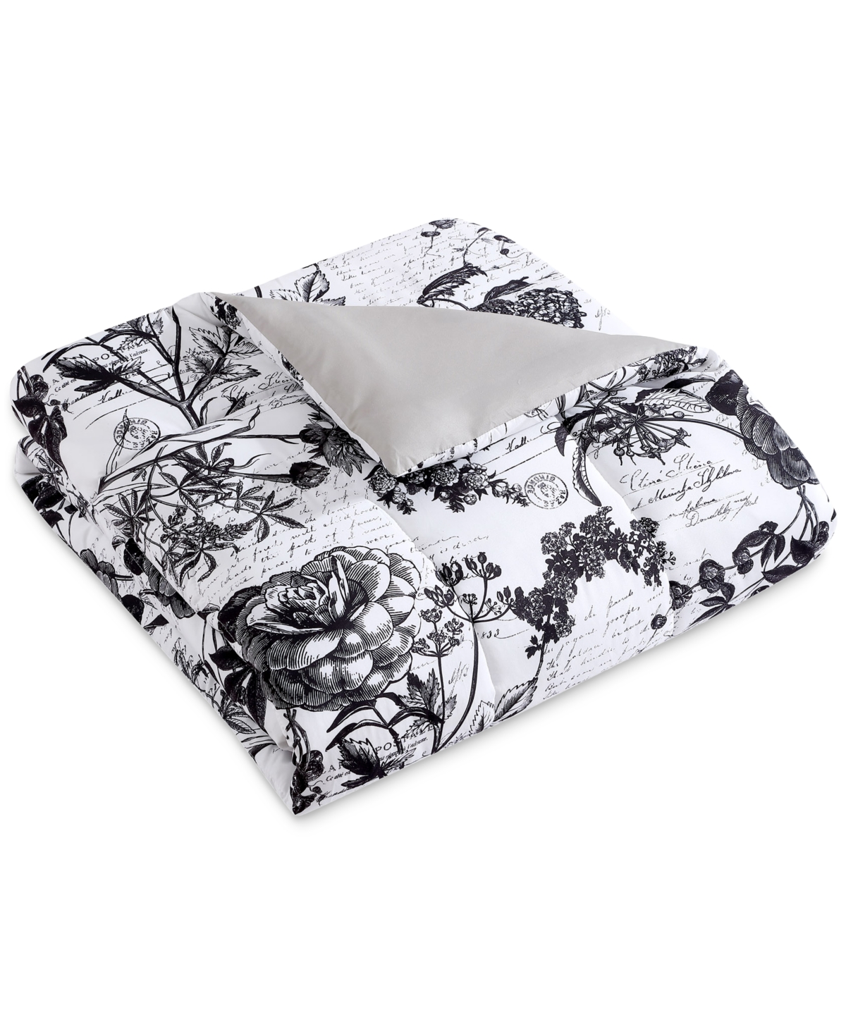 Hallmart Collectibles Painted Script 3 Piece Reversible Comforter Sets, Exclusively at Macy's
