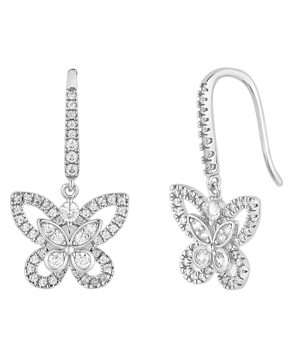 And Now This Cubic Zirconia Fine Silver-plated Or 18k Gold-plated Butterfly Earring