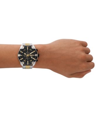 Men's Spiked Chronograph Two-Tone Stainless Steel Watch 49mm