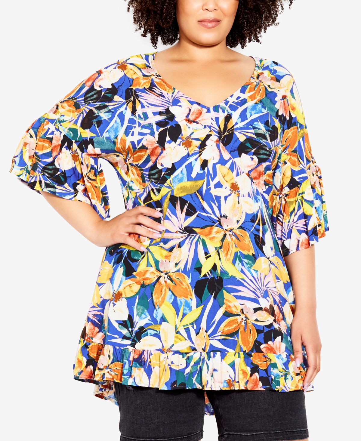 Avenue Plus Size Parker Tunic In Island Time