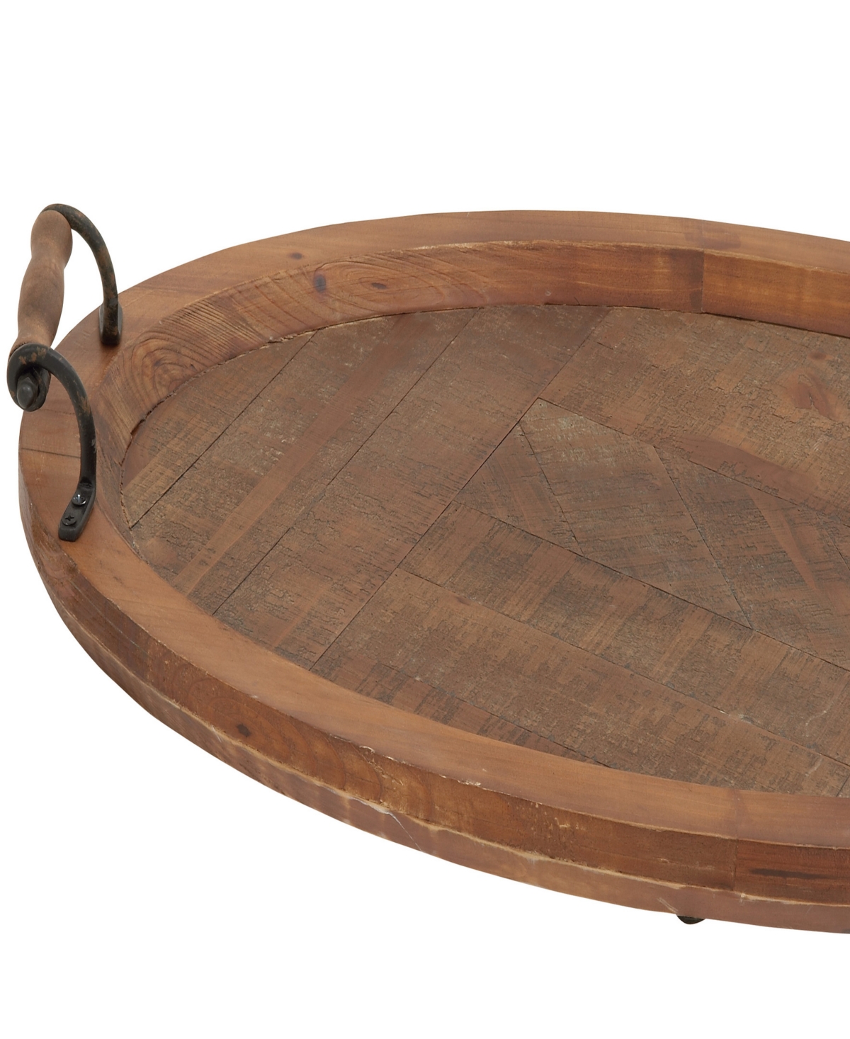 Rosemary Lane Wood Tray with Metal Handles, 29
