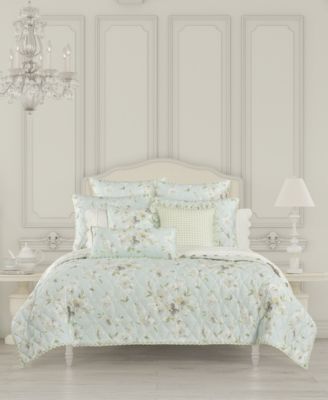 Piper & Wright Piper Wright Cassia Quilts Bedding In Duck Egg