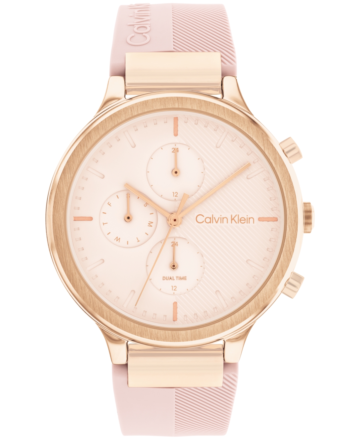 Calvin Klein Women's Multifunction Pink Silicone Strap Watch 38mm