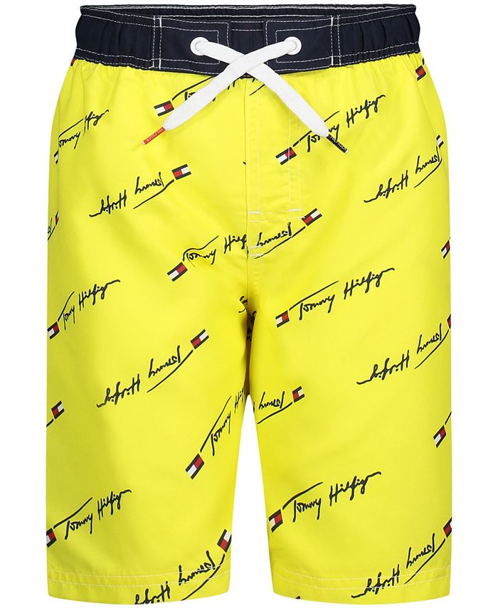 Tommy Hilfiger Big Boys Logo Script Swim Trunks Macy's
