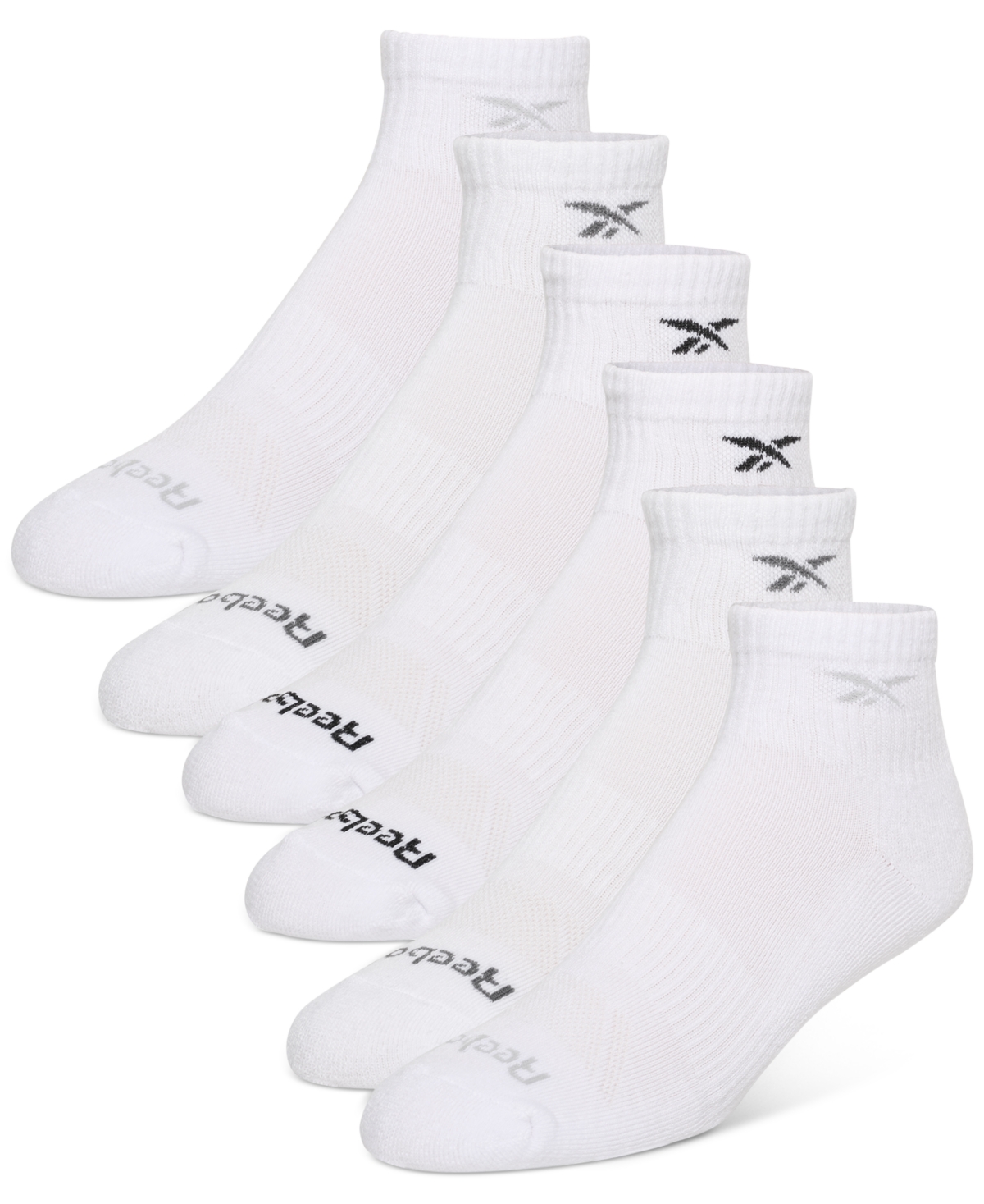 Reebok Men's 6-pk. 1/2 Terry Performance Quarter Socks In White