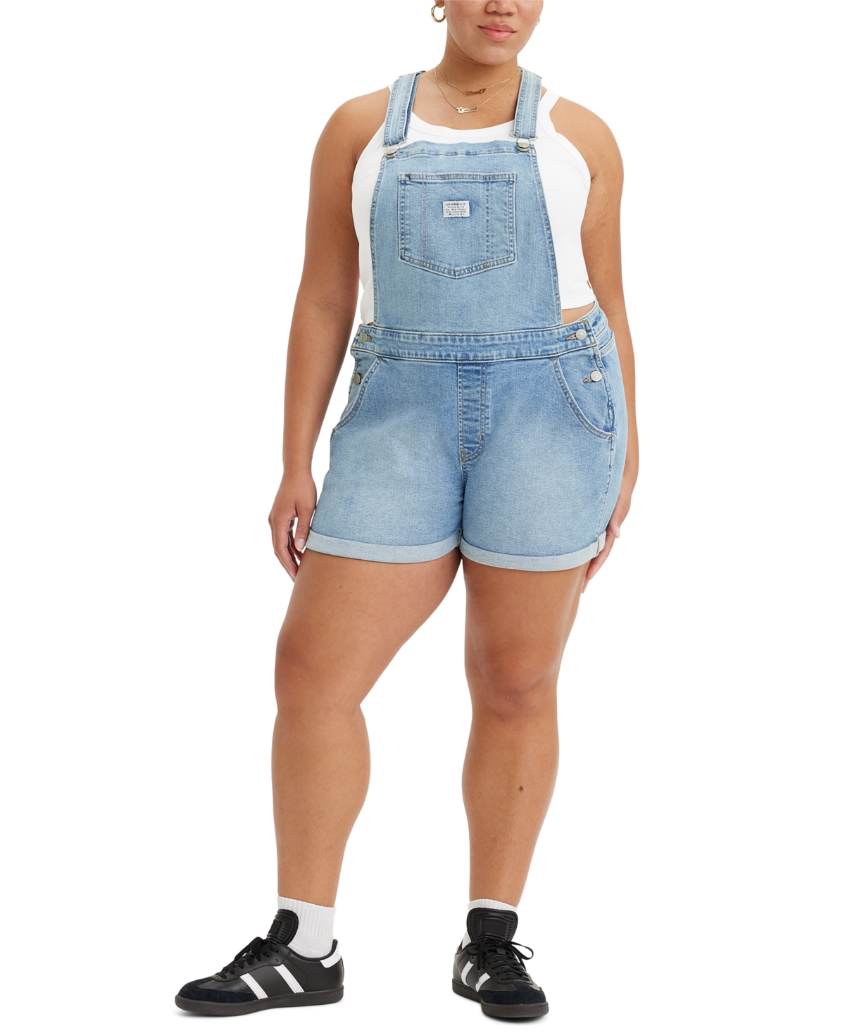 Levi's Trendy Plus Size Adjustable-strap Shortalls In In The Field