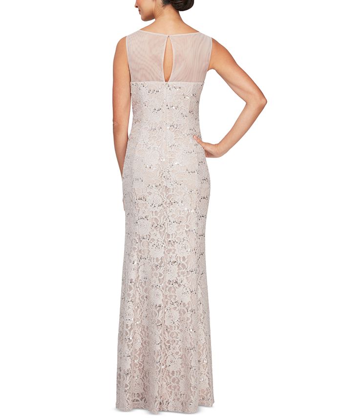 Alex Evenings Women's Lace Illusion-Neck Embellished Gown - Macy's