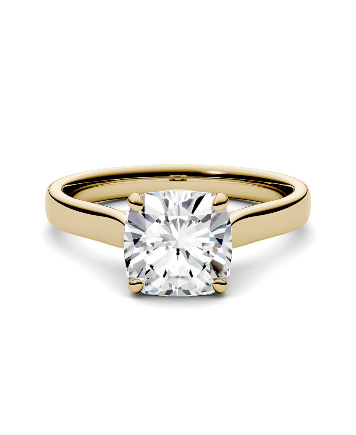 Charles & Colvard Moissanite Cushion Cut Solitaire Ring (2 ct. t.w. Diamond Equivalent) in 14k White or Yellow- Gold