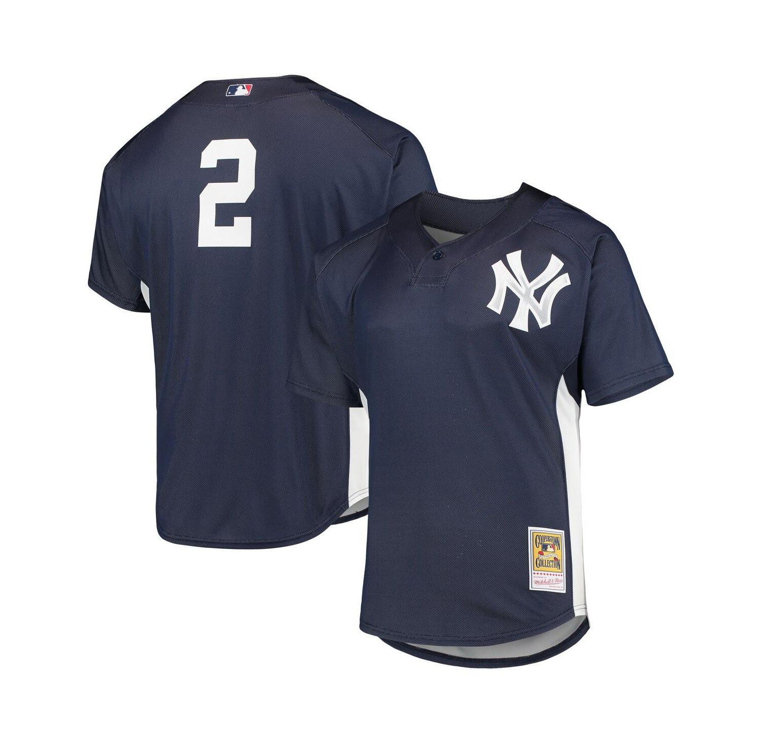 Men's Derek Jeter Navy New York Yankees Cooperstown Collection Mesh Batting Practice Jersey