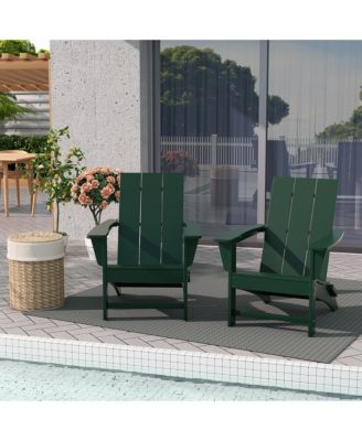 Modern Outdoor Folding Adirondack Chair (Set of 2)