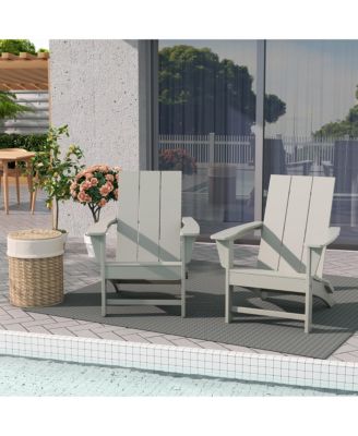 Modern Outdoor Folding Adirondack Chair (Set of 2)