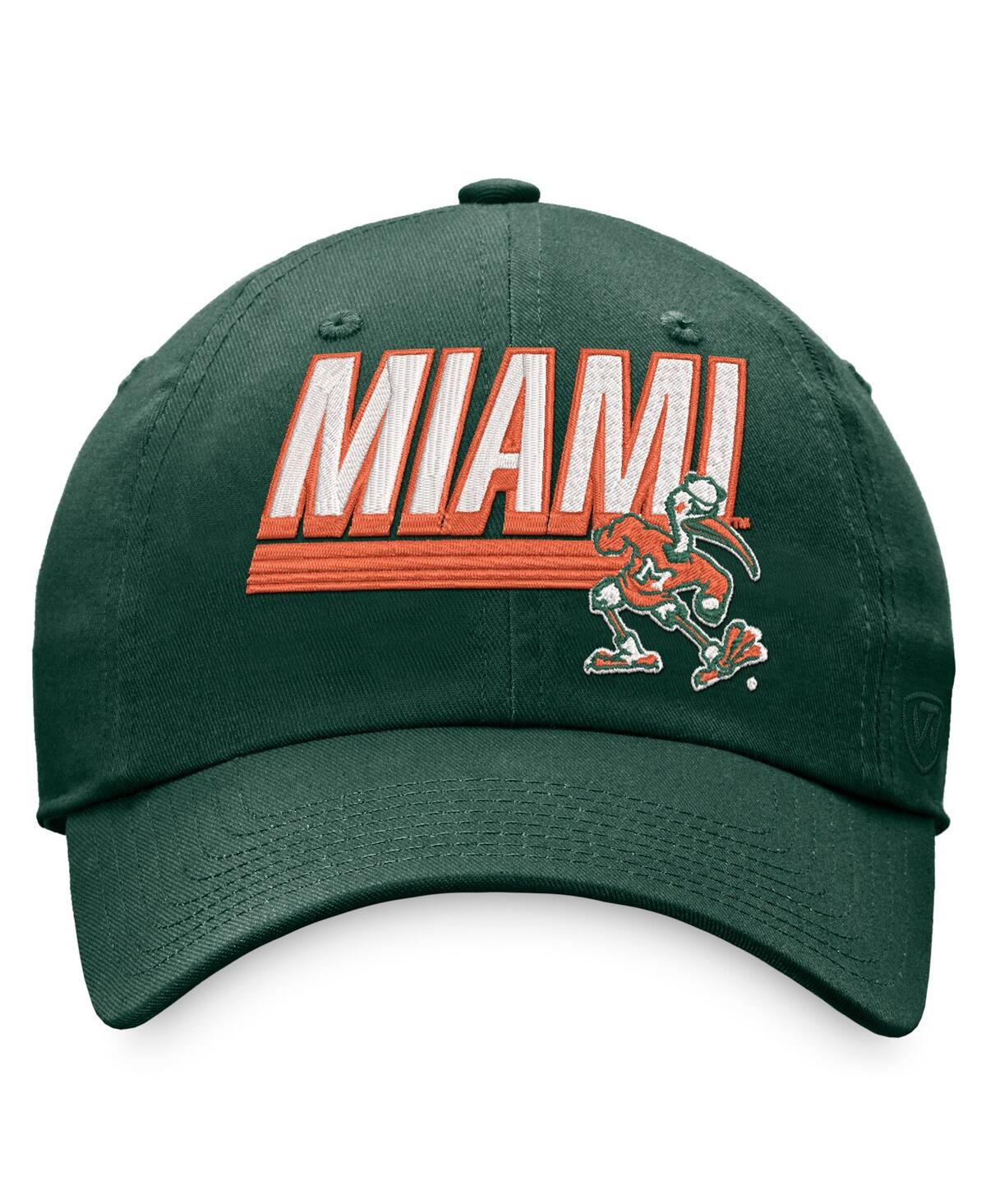 Shop Top Of The World Men's  Green Miami Hurricanes Slice Adjustable Hat