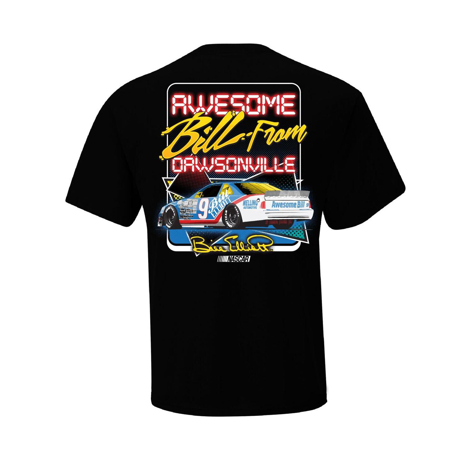 Men's Black Bill Elliott Dawsonville Two-Sided T-shirt