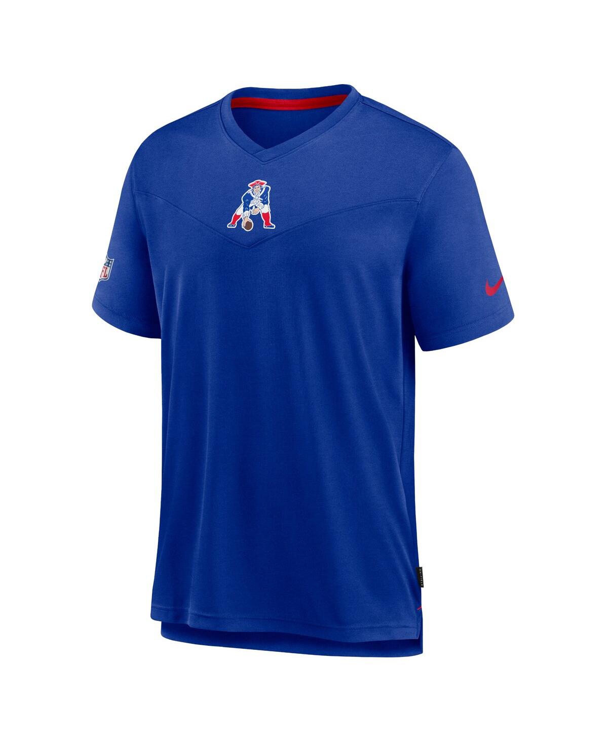 Men's NikeNew England Patriots Sideline Coaches Vintage-Inspired Chevron Performance V-Neck T-shirt - Royal