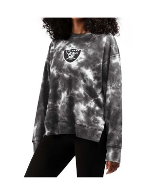 Women's Black Las Vegas Raiders Bailey Tie-Dye Pullover Sweatshirt